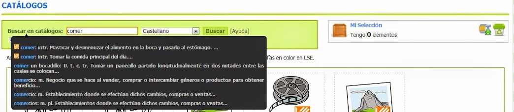 3.22 Ejemplo de palabras que tienen o no traducción a LSE