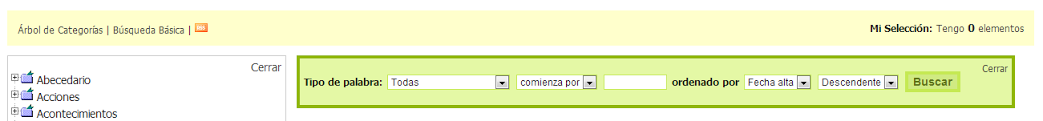 3.28 Buscador por cadena texto dentro de los catálogos de recursos gráficos