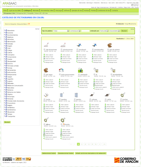 1.36 Captura de pantalla del Catálogo de Pictogramas en Color
