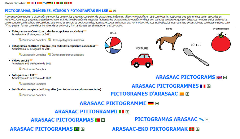 1.42 Zona de descargas de ARASAAC