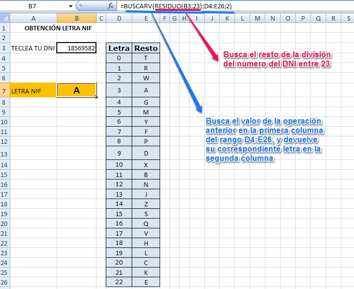 Figura 2_12: Captura de pantalla propia - Ejercicio resuelto sobre cálculo de letra DNI