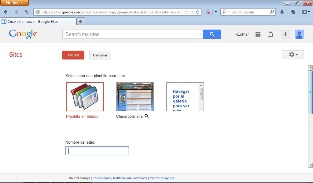 4.28. Google Sites. Captura de pantalla.