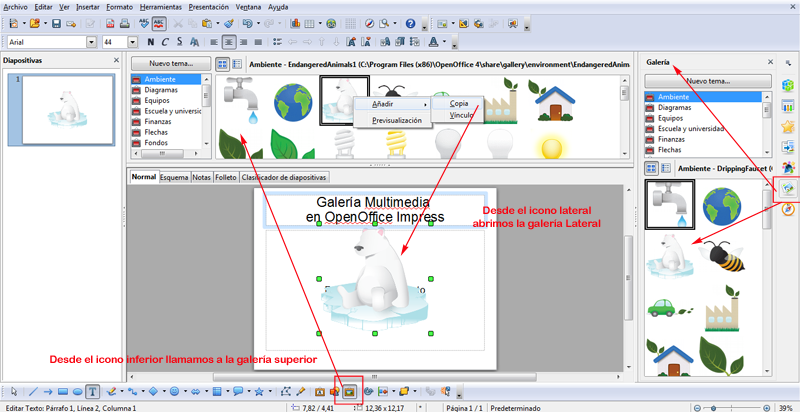 Galería Multimedia OpenOffice Impress
