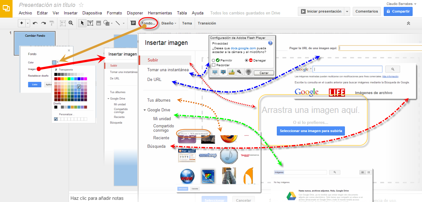 Insertar Fondo en Google Drive