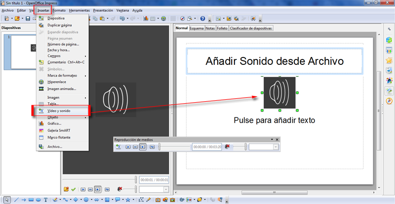 Sonido desde Archivo Impress