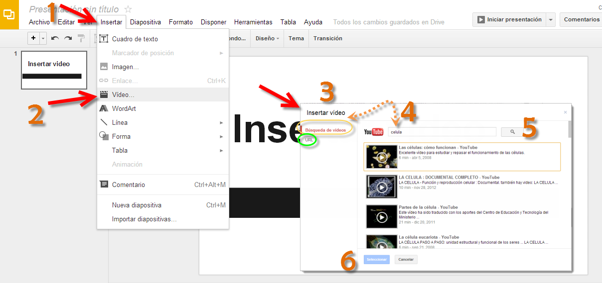 Insertar Vídeo en Google Drive