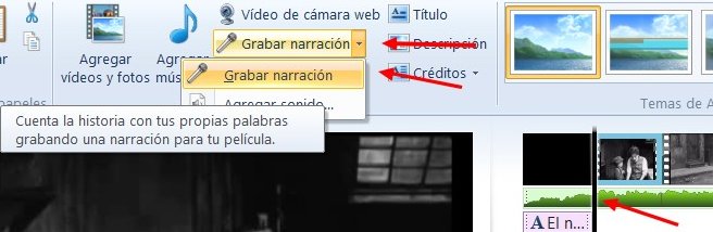 Grabar narración en Movie Maker