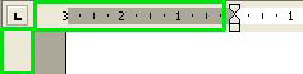 1.21. Acceso directo a la configuración de página a través de la regla en Word 2007. Captura propia.