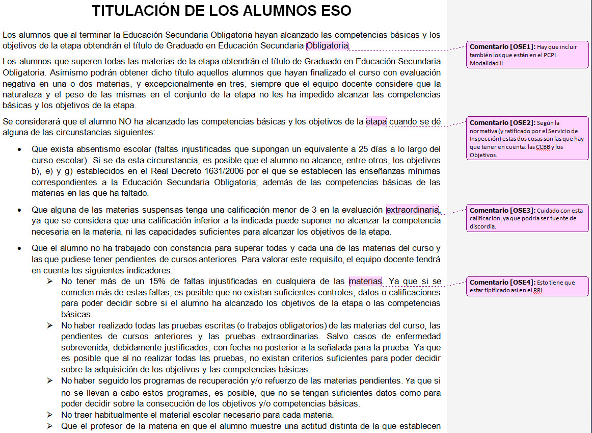 3.16. Comentarios en Word 2007. Captura propia.